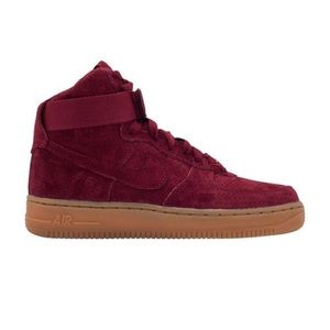 Nike Women’s Air Force 1 High Team Red Gum Bottom Size 7.5